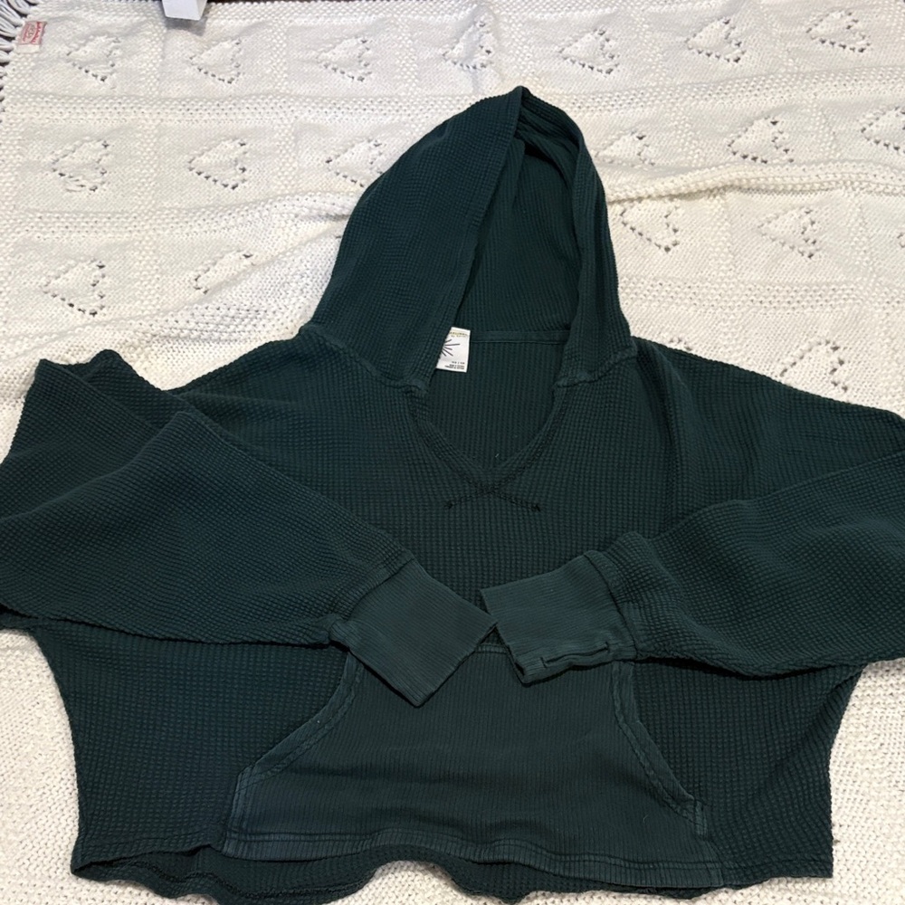 Aerie Forest Green Thermal Hoodie